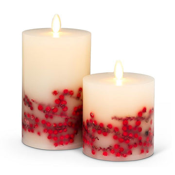 Flameless Reallite Medium Berry Candles Set of 2 with remote