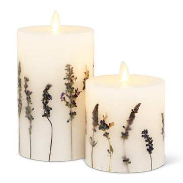 Flameless Reallite Medium Lavender Candles Set of 2 with remote