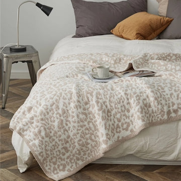 Ivory & Beige Leopard Blanket