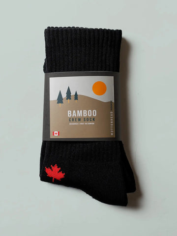 Bamboo Crew Sock - Canada Leaf