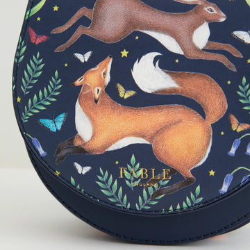 Saddle Bag Catherine Rowe Navy Fox Rabbit