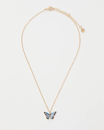 Enamel Blue Butterfly Short Necklace: Matchbox - Perfect for Gifting